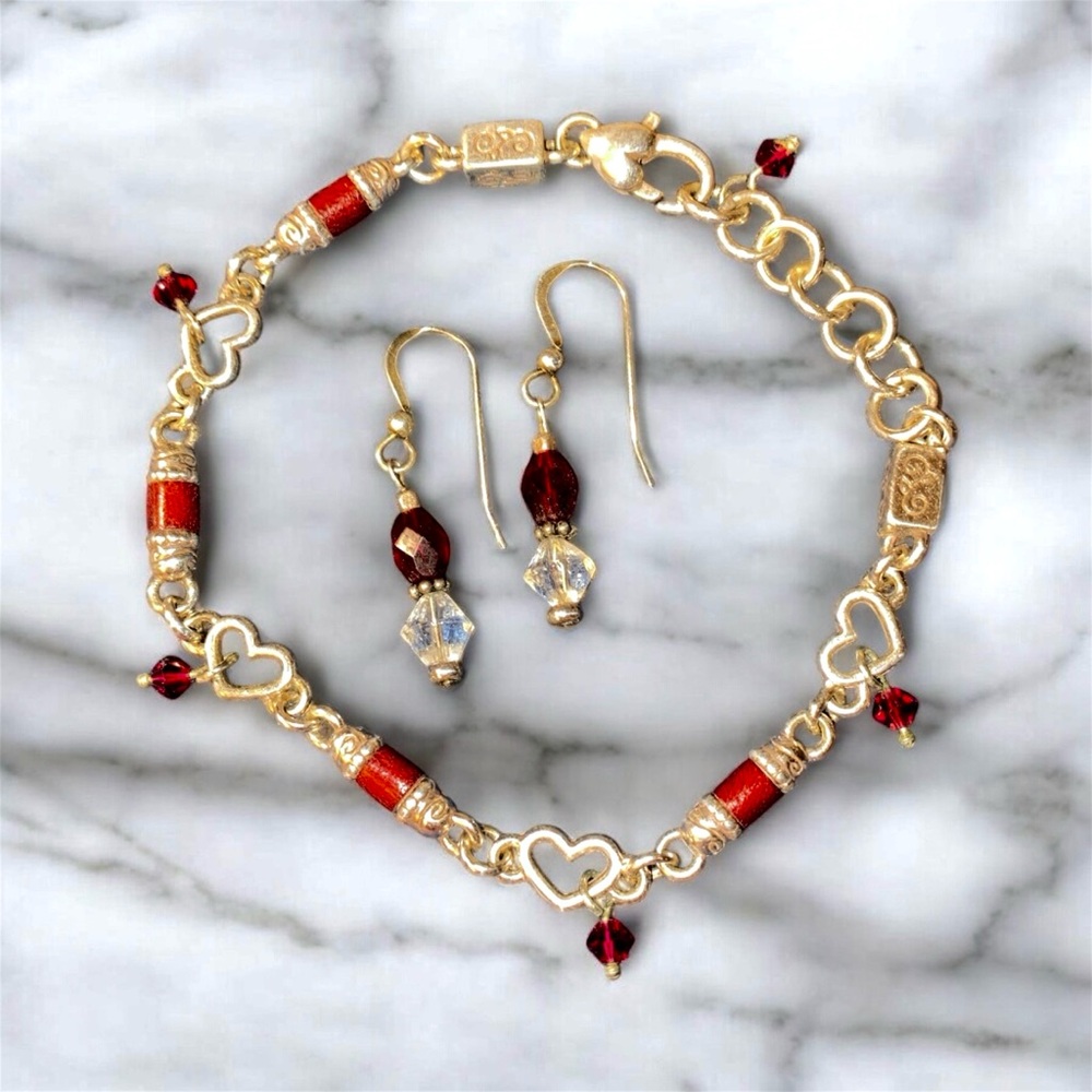 Sweet Valentine! 💌 Brighton Silver and Red Heart Jewelry Set